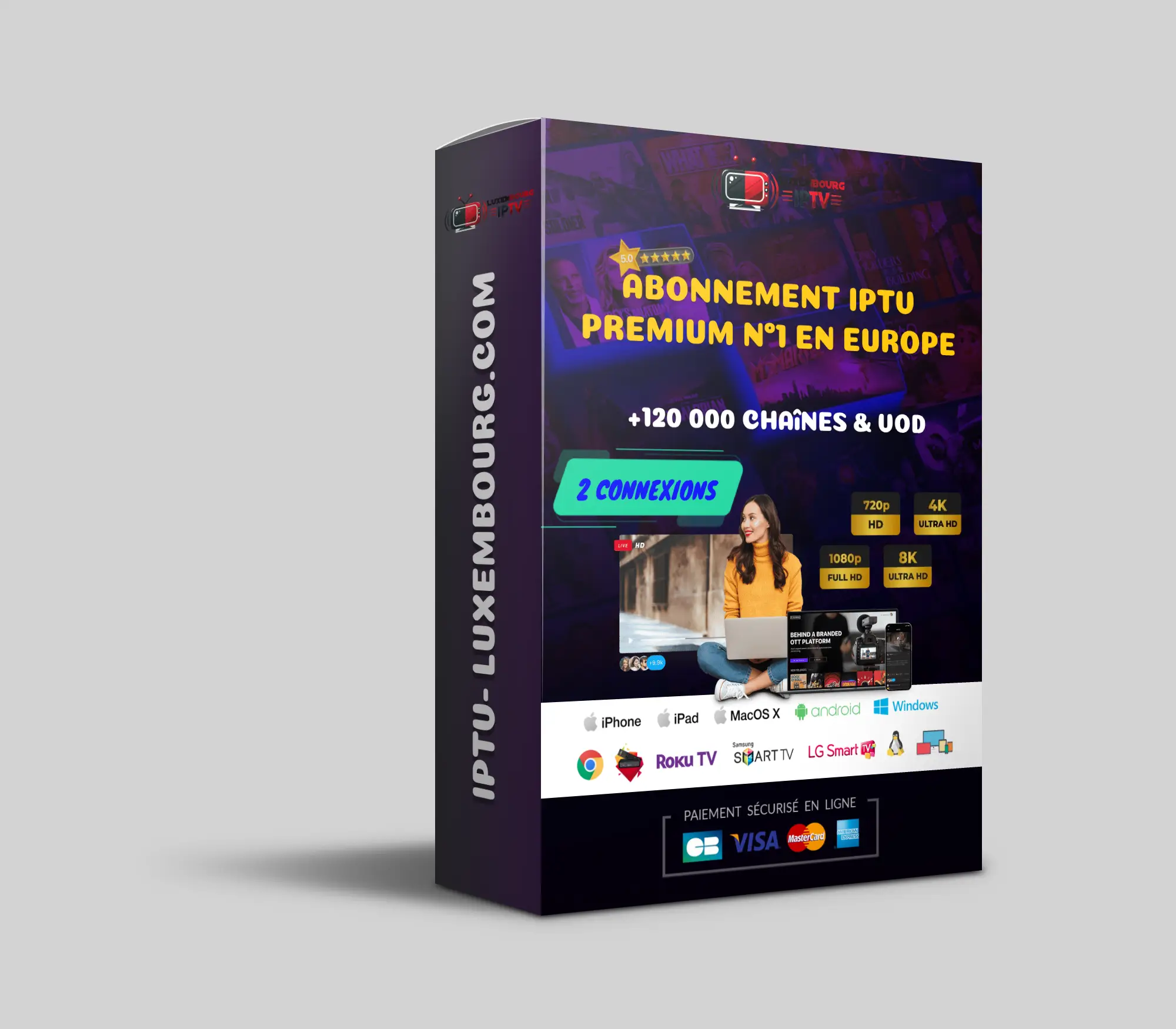 Abonnement IPTV 3 Mois – 2 Connexions – IPTV Luxembourg – Abonnement Premium N°1